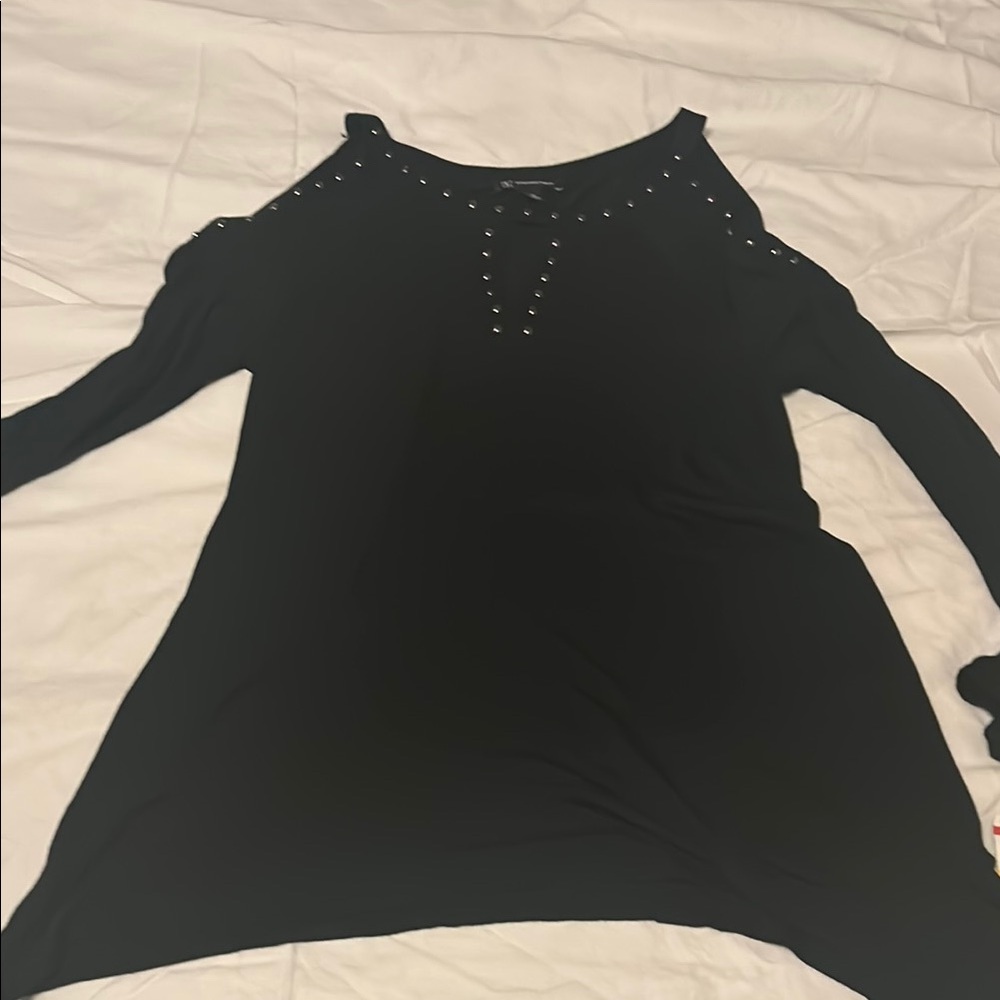 INC Black Studded Top NWT